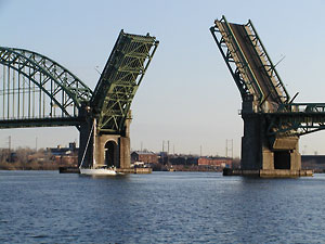 Tacony-Palmyra Bridge in open position