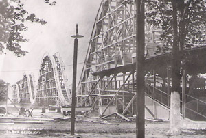 Island Beach Amusement Park Roller Coaster. 